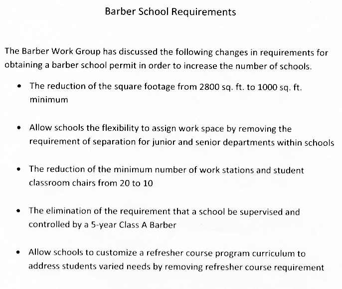 Barber School Handout